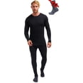 thumbnail image 1 of Merino.tech Men’s 100% Merino Wool Midweight Base Layer Top and Bottom Set Includes 𝗕𝗼𝗻𝘂𝘀 Hiking Socks, 1 of 9