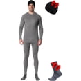 thumbnail image 1 of Merino.tech Men’s Base Layer Set - 𝗠𝗶𝗱𝘄𝗲𝗶𝗴𝗵𝘁 Merino Wool Top and Bottom with Merino Sox and Beanie Included, L - Heather Grey, 1 of 12