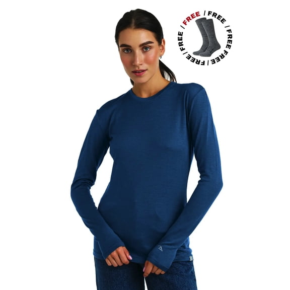 Merino.tech Merino Wool Base Layer Women - 100% Merino Wool Heavyweight, Midweight, Lite Long Sleeve Thermal Shirt and Socks