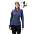 thumbnail image 1 of Merino.tech Merino Wool Hoodie Women - Slim Fit 100% Merino Wool Base Layer Women Half Zip Thermal Long Sleeve Shirt & Socks, 1 of 7