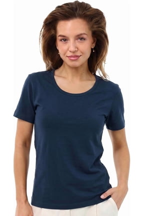 Merino.tech Merino Wool Shirt Women - 100% Merino Wool Base Layer Women Short Sleeve Tee (Medium, Navy Blue Scoopneck)