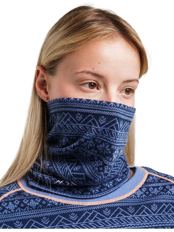 Merino.tech Unisex Merino Wool Neck Gaiter, Nordic Tale Berry, Single Pack