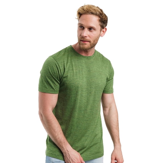 Merino.tech Men's Short Sleeve T-Shirt - ππΆπ΄π΅πππ²πΆπ΄π΅π Merino Wool Tee, Olive Green - M