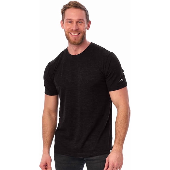 Merino.tech Men's Merino Wool Short Sleeve T-Shirt, Charcoal, Size L
