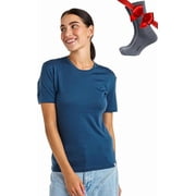 Merino.tech Women s 100% Merino Wool   T Shirt Bundle with Hiking Socks