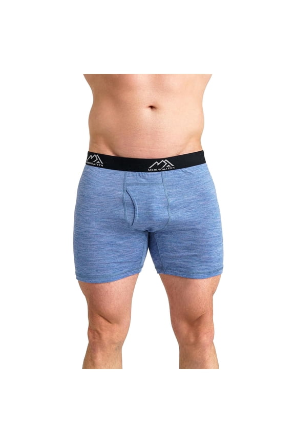 Merino.tech Men's Merino Wool Boxer Briefs, 1 Pack - 170 Deep Blue - M