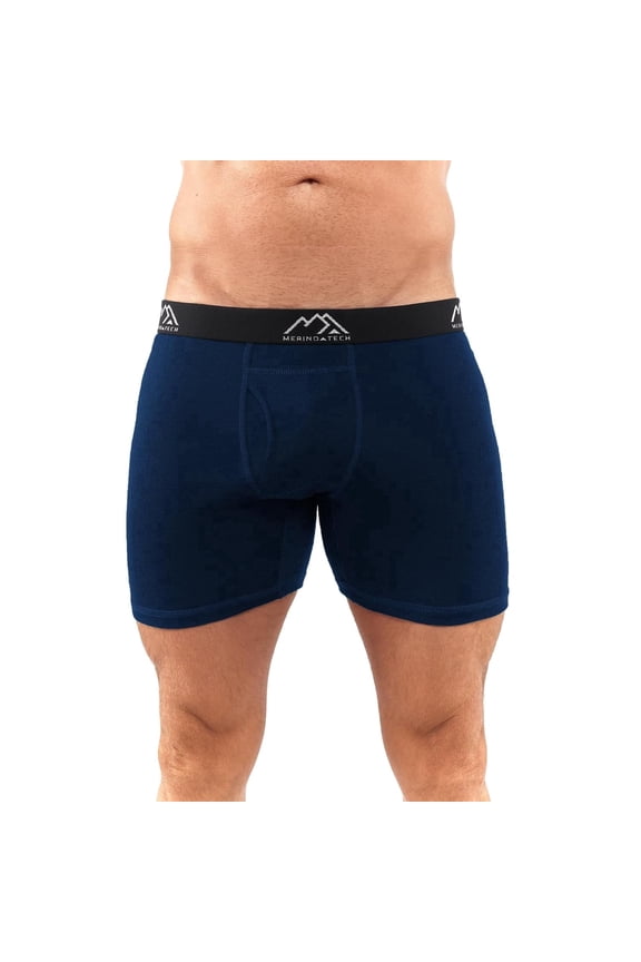 Merino.tech Men's Merino Wool Boxer Briefs, 1 Pack - 170 Midnight Navy - S