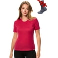 thumbnail image 1 of Merino.tech Women's Short Sleeve T-Shirt - Merino Wool Tee with Merino Sox Included, Charcoal - M, 1 of 7