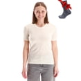 thumbnail image 1 of Merino.tech Women's Short Sleeve T-Shirt - Merino Wool Tee with Merino Sox Included, Lilac Heather - M, 1 of 7