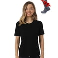 thumbnail image 1 of Merino.tech Women's Short Sleeve T-Shirt - Merino Wool Tee with Merino Sox Included, Navy - M, 1 of 7