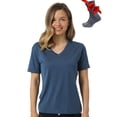 thumbnail image 1 of Merino.tech Women's Short Sleeve T-Shirt - Merino Wool Tee with Merino Sox Included, Perfect Grey - S, 1 of 7