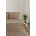 thumbnail image 1 of Merinos Modern Line 3 Piece Double Blanket Set Mocha, 1 of 3