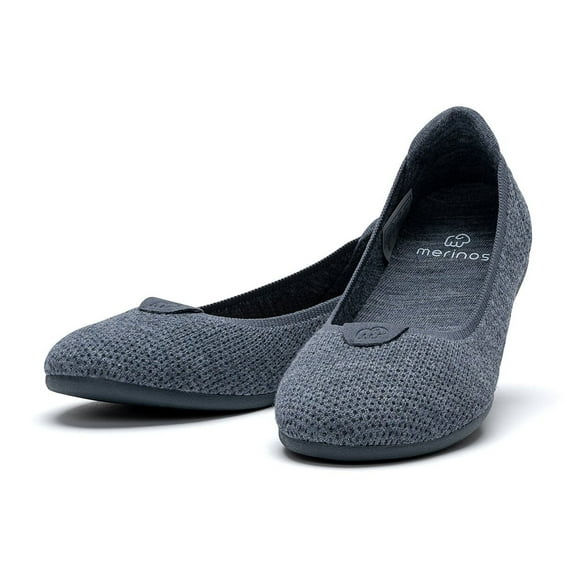 Merinos Women's Flats Dark Grey with Dark Grey Sole - Size 5.5