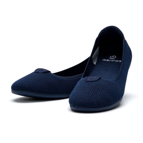 Merinos Women's Flats Navy with Navy Sole - Size 7