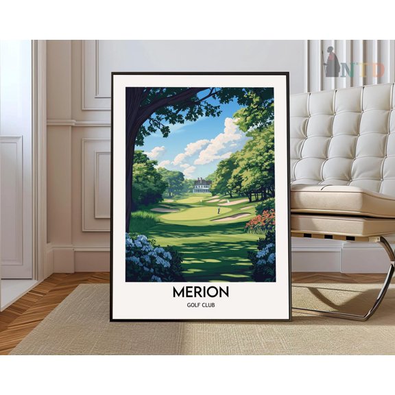 Merion Golf Club Poster, Ardmore Pennsylvania Historic Course Decor