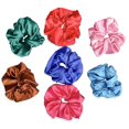 thumbnail image 1 of Merise Silk Satin Scrunchies Ponytail Holders For Women/Girls SAME 7 COLORS AS PIC, Anti-Hair-Breakage, Best gift for Friend(Multi-Color-Exotic), 1 of 5
