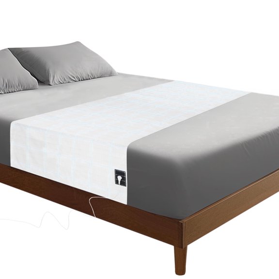 Merisky Grounding Sheets, Grounded Half Flat Bed Sheets 24"x110" Fit All Bed Sizes, Conductive Sheets with Cord & Clips, 5% Silver Fiber Earth Connected Sheet for Sleep (White, 1 Pack)