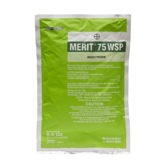 Merit 75 WSP Water Soluble Packet Liquid Insecticide Concentrate - 1 Envelope = (4 x 1.6 oz) Packets by Envu