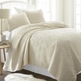 thumbnail image 1 of Merit Linens Premium Ultra Soft Damask Pattern Quilted Coverlet Set, 1 of 5