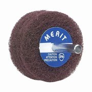 Merit Non-Woven Disc Wheel, 3 in Dia, 1/2 in W, 1/4 in Arbor Hole 08834131496