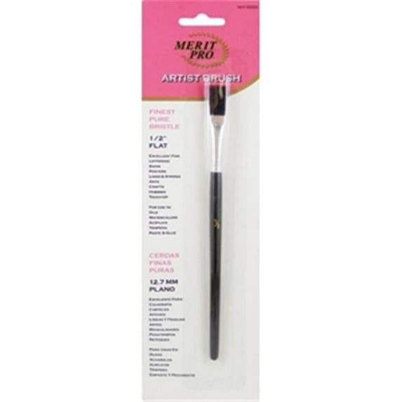 Merit Pro 2 0.5 in. Finest Flat Pure Bristle Artist Brush
