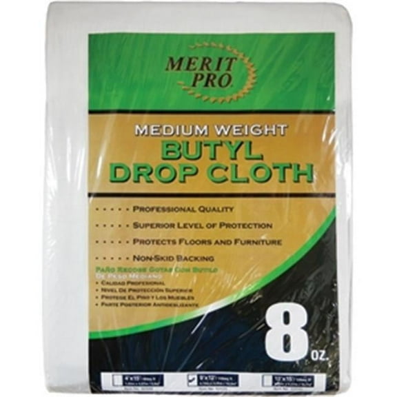 Merit Pro 2030 4 x 15 ft. Med Weight Butyl Drop Cloth - 8 oz.