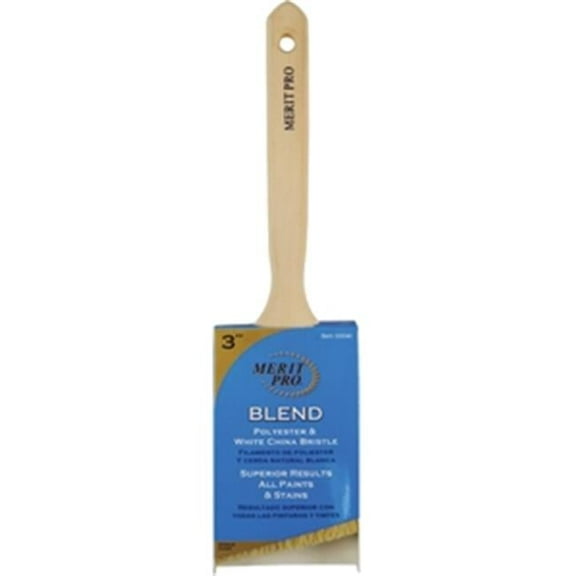Merit Pro 40 3 in. White China Bristle Polyester Angle Sash Brush