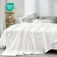 thumbnail image 1 of Meritlife Luxury White Queen Size Flannel Fleece Polyester Microfiber Throw Blanket, 90"x90", 1 of 7