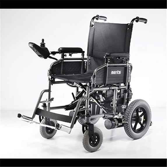 Merits Health Products P101AUAZMU1B 18 in. Folding Power Wheelchair - Travel-Ease