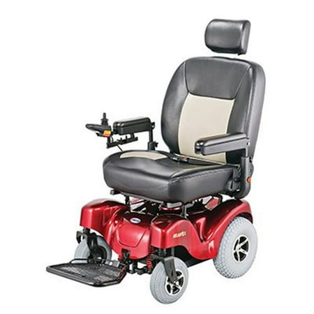 Merits Health Products P71024ARMU Heavy Duty, Power Wheelchair - Atlantis, Red