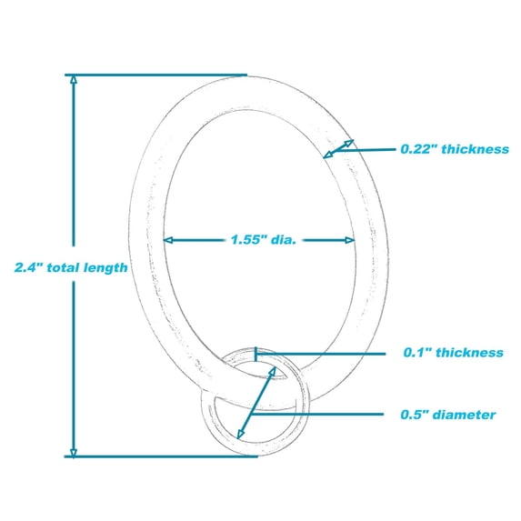 Meriville 1.5-Inch Inner Diameter Metal Curtain Rings with Eyelets Gold - Set of 28