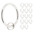 thumbnail image 1 of Meriville  1.5-Inch Inner Diameter Metal Curtain Rings with Eyelets Satin Nickel - Set  of 14, 1 of 5