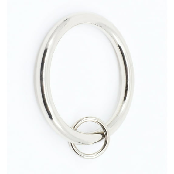Meriville 1.5-Inch Inner Diameter Metal Curtain Rings with Eyelets Satin Nickel - Set of 28