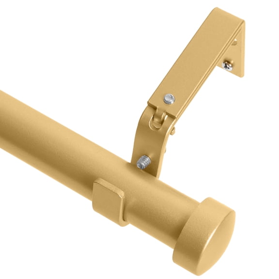 MERIVILLE 1-Inch Diameter End Cap Single Window Treatment Curtain Rod, 48-Inch to 84-Inch, Gold