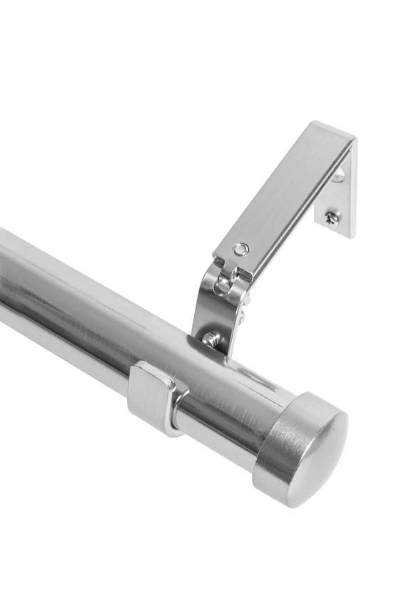 1-Inch Diameter End Cap Single Window Treatment Curtain Rod, 48-Inch to 84-Inch, Satin Nickel
