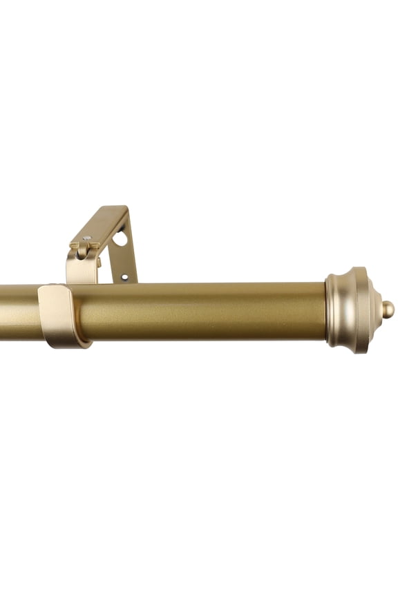 1-Inch Diameter Linder Single Window Treatment Curtain Rod, 28-Inch to 48-Inch, Royal Gold