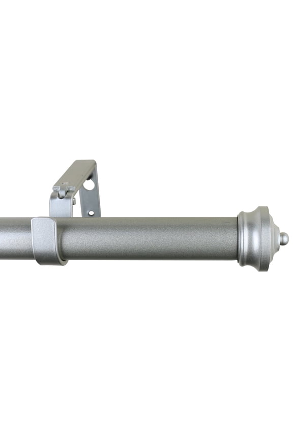 1-Inch Diameter Linder Single Window Treatment Curtain Rod, 84-Inch to 120-Inch, Pewter