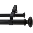 thumbnail image 1 of Meriville 1-Inch Diameter Prima Telescoping Double Window Treatment Curtain Rod, 48-Inch to 84-Inch, Black, 1 of 7