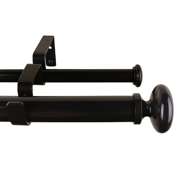 Meriville 1-Inch Diameter Prima Telescoping Double Window Treatment Curtain Rod, 84-Inch to 120-Inch, Oil-Rubbed Bronze