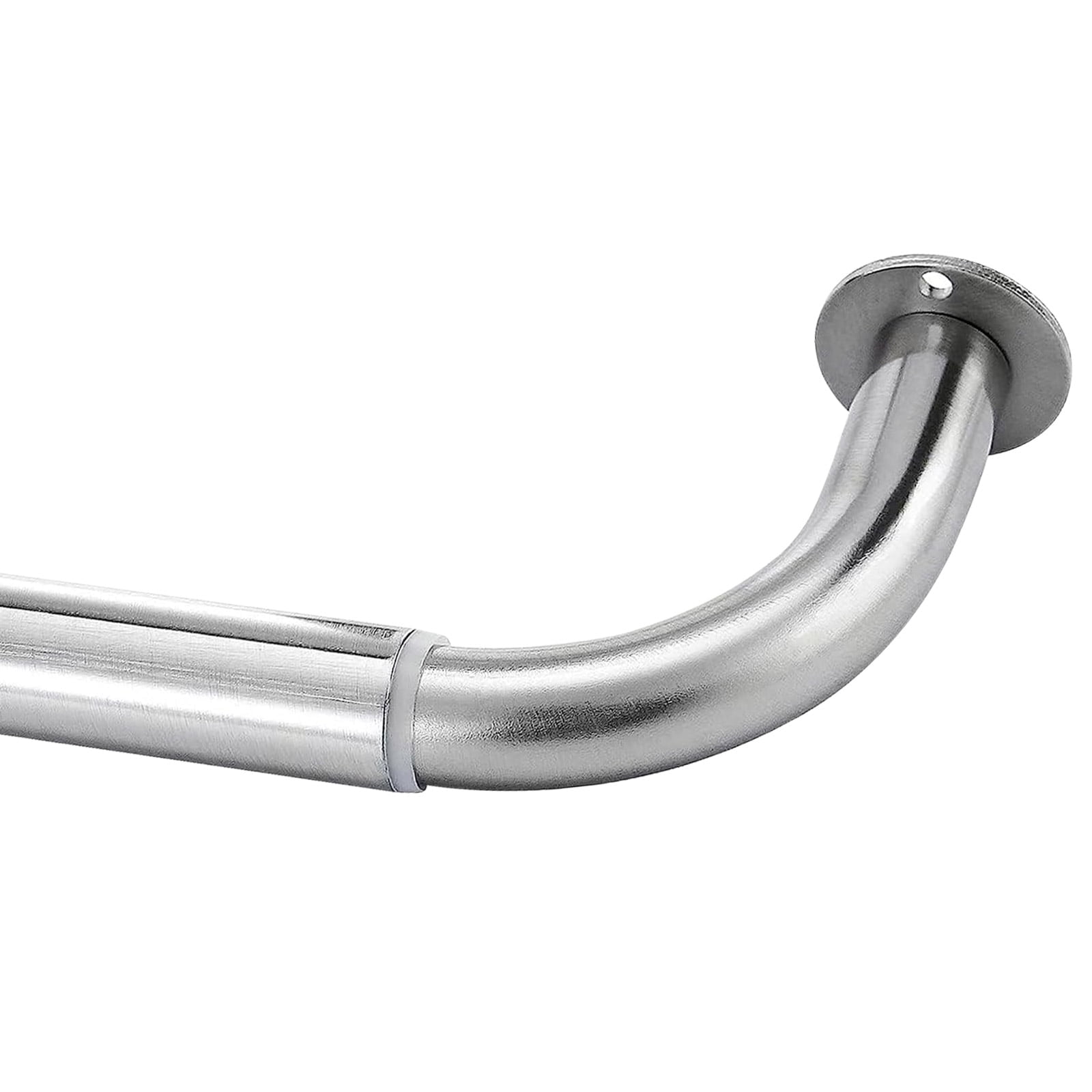 Meriville 1-Inch Diameter Wrap Around Blackout Curtain Rod, 28-Inch to 48-Inch, Brushed Nickel Finish with Round Base