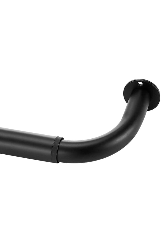 1-Inch Diameter Wrap Around Blackout Curtain Rod, 28-Inch to 48-Inch, Matte Black Finish with Round Base