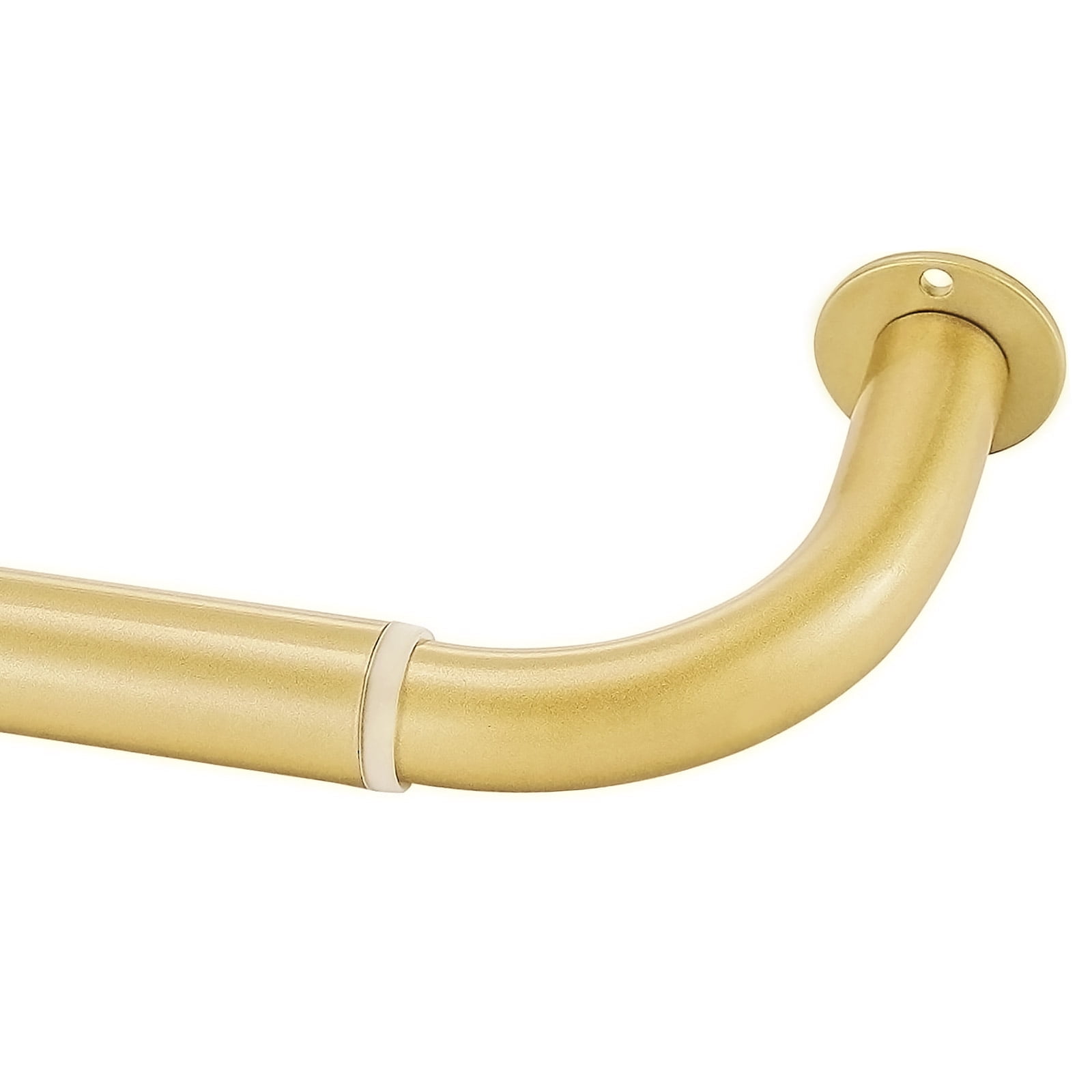 Meriville 1-Inch Diameter Wrap Around Blackout Curtain Rod, 28-Inch to 48-Inch, Royal Gold Finish with Round Base