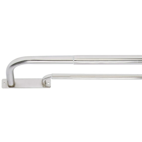 Meriville 1” and 5/8” Satin Nickel Adjustable Double Wrap Around Curtain Rod Set, 28”-48”