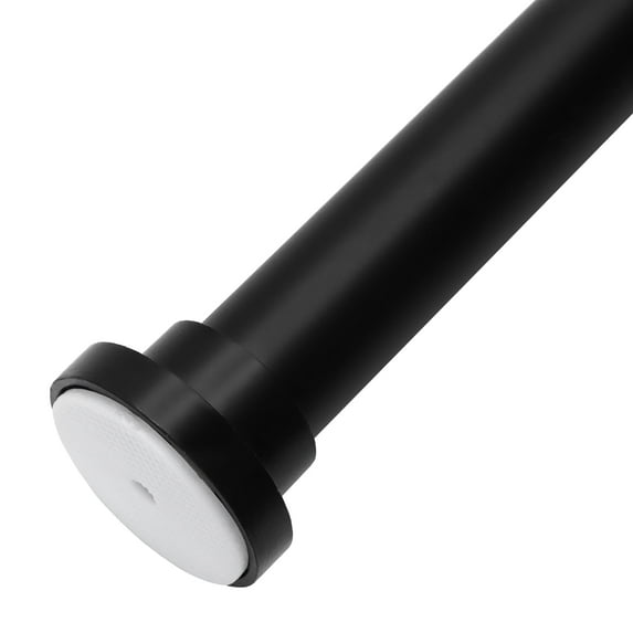 Meriville Heavy-Duty Metal Tension Rod with Rubber End Caps, Adjustable 52-90 Inches, Black Twist Window