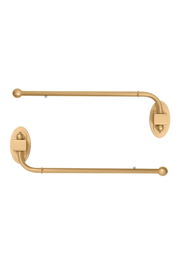 14"-24" Swing Arm Curtain Rod, 3/4" Diameter, Gold, 2 pieces