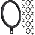 thumbnail image 1 of Meriville 14 pcs Black 2-Inch Inner Diameter Metal Flat Curtain Rings with Eyelets, 1 of 3