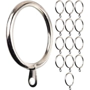 MERIVILLE Curtain Rings with Eyelets, Set of 14, 1.5" Inner Diameter, Fits Up to 1 1/4" Rod, Satin Nickel