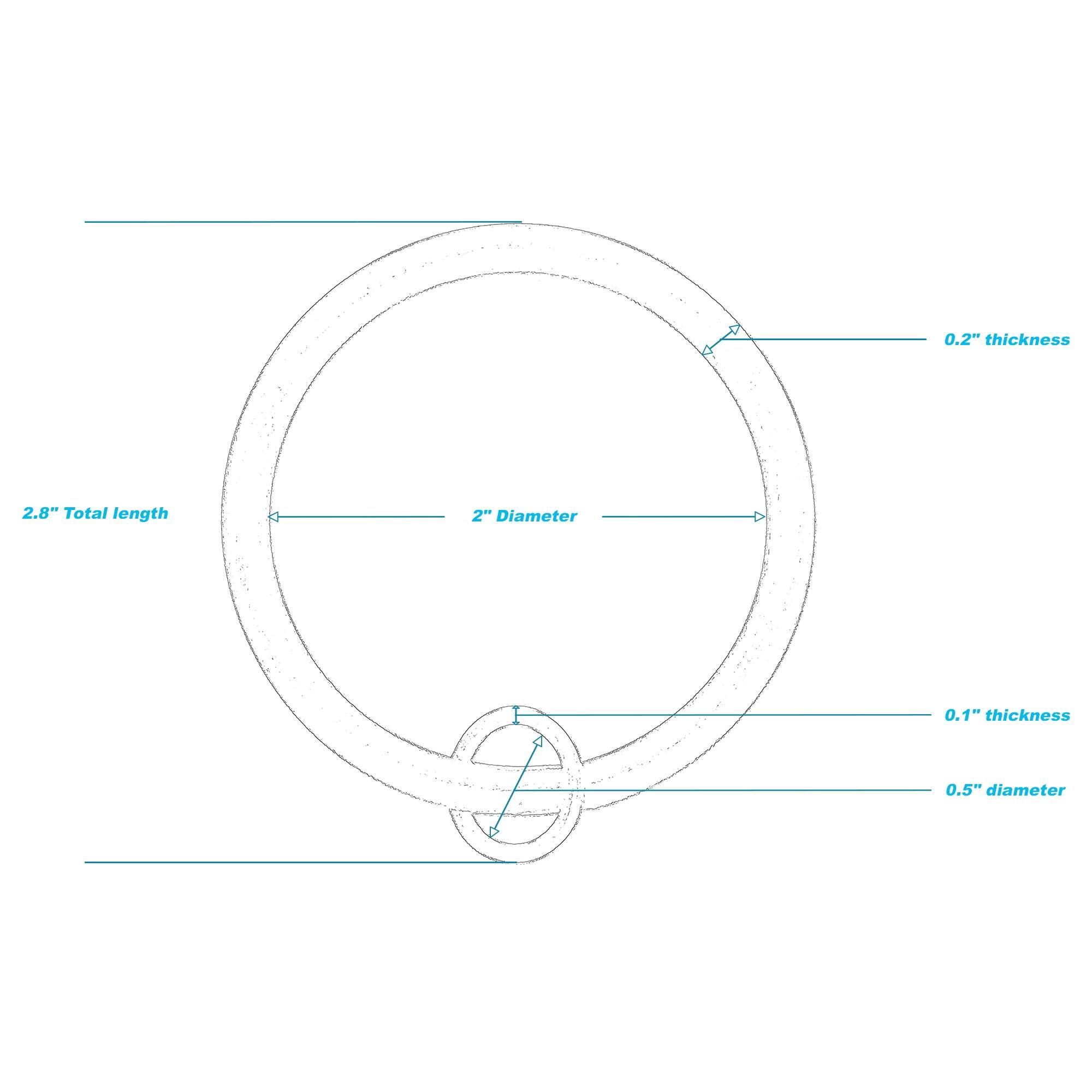 Pewter 2-Inch Metal Curtain Rings with Eyelets, Set of 14