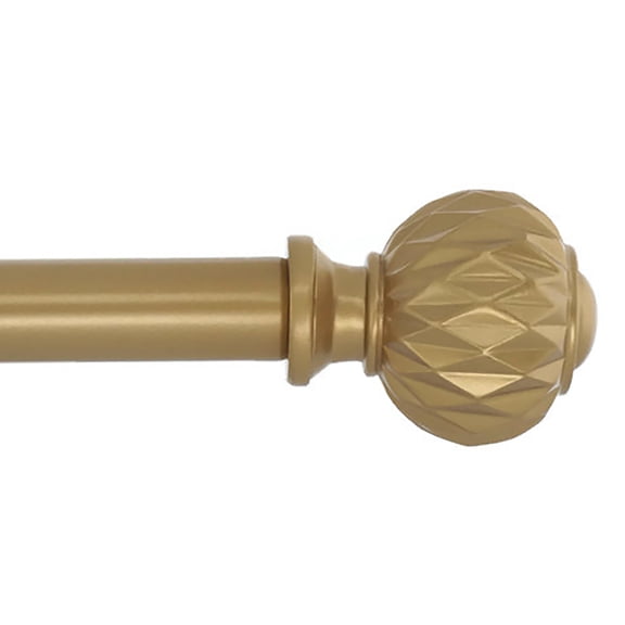 Meriville 3/4" Diameter Single Window Curtain Rod, Castani Finial, 28-inch to 48-inch Adjustable, Black