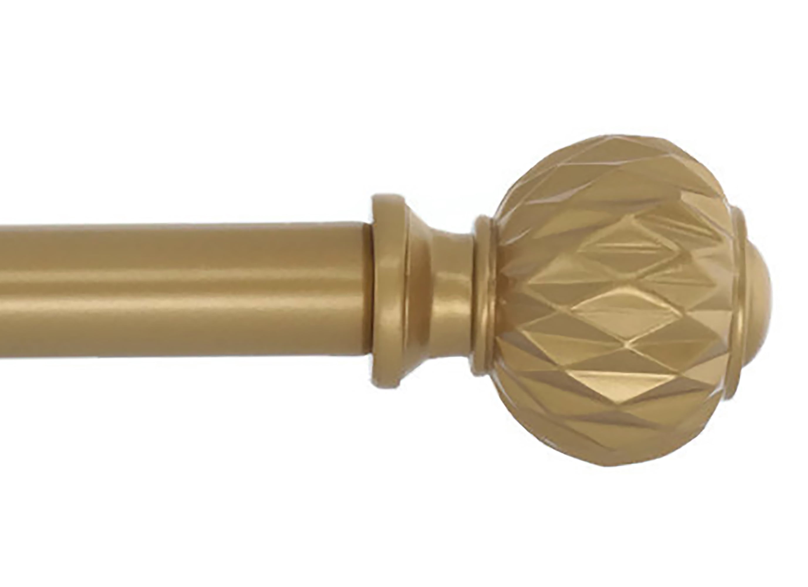 Meriville 3/4" Diameter Single Window Curtain Rod, Castani Finial, 48-inch to 84-inch Adjustable, Black